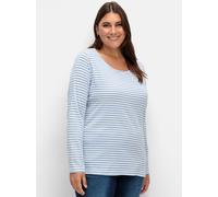 Sheego Streifenshirt aus Single-Jersey 40 bleu-ecru-geringelt