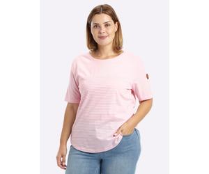 Sheego Streifenshirt im figurbetonten Schnitt 48/50 hellrosé-weiß-geringelt