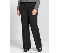 Bügelfaltenhose SHEEGO, Damen, Gr. 20, Kurzgrößen, schwarz, 64% Polyester, 34% Viskose, 2% Elasthan, unifarben, Hosen (14064765-20) schwarz