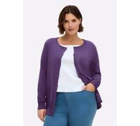 Strickjacke CLASSIC BASICS, Damen, Gr. 42, lila, 100% Baumwolle, unifarben, figurumspielend, Strickjacken Strickjacke (66568530-42) lila