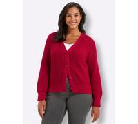 Sheego Strickjacke in Grobstrick-Muster 46 rot