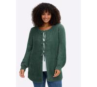 Sheego Strickjacke mit Bindebändern und Ballonärmeln 52/54 moos