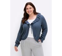 Cardigan SHEEGO BY JOE BROWNS, Damen, Gr. 52/54, blau (jeansblau, meliert), 100% Polyacryl, meliert, unifarben, Strickjacken (32430816-52) jeansblau, meliert