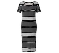 Sheego Strickkleid schwarz-weiß gestreift Größe 48