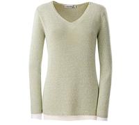 Sheego Strickpullover aus Melangegarn 36 grün-meliert