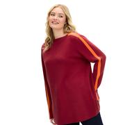 Sheego Strickpullover mit Jacquard-Streifen 56/58 kirsche-orange