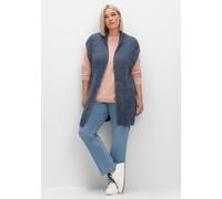 Sheego Strickweste aus meliertem Garn 44 rauchblau-meliert