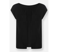 Sheego Strickweste mit 30% Schurwolle 44 schwarz