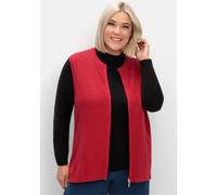 Sheego Strickweste mit durchgehendem Reißverschluss 44 rot