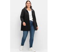 Sheego Sweatjacke in Longform, innen angeraut 56/58 schwarz