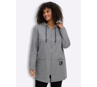 Sheego Sweatjacke mit Glitzer-Applikation hinten 36 grau-meliert
