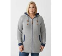 Sheego Sweatjacke mit Kapuze 42 steingrau-rauchblau