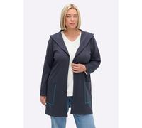 Sheego Sweatjacke mit Kapuze, verschlusslos 44/46 tiefblau