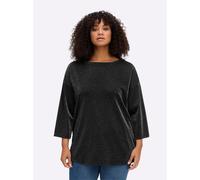 Sheego Sweatshirt aus Glitzergarn 48/50 schwarz