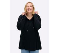 Sweatshirt SHEEGO, Damen, Gr. 48/50, tiefblau, 50% Baumwolle, 50% Modal, unifarben, Sweatshirts Sweatshirt (64624654-48) tiefblau