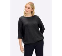 Sweatshirt SHEEGO, Damen, Gr. 40/42, schwarz, gemustert, 57% Polyester, 28% Viskose, 9% Elasthan, 6% metallisierte Fasern, unifarben, U-Boot-Ausschnitt, Sweatshirts Sweatshirt (39628746-40) schwarz, g