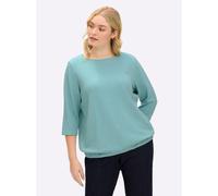 Sheego Sweatshirt mit Effektgarn und 3/4-Ärmeln 44/46 mint-gemustert