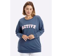 Sheego Sweatshirt mit Flockprint 40/42 rauchblau-hellblau-bedruckt