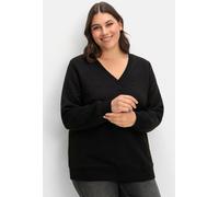 Sheego Sweatshirt mit gestepptem Muster 44/46 schwarz
