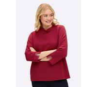Sweatshirt SHEEGO, Damen, Gr. 40/42, kirsche, 50% Modal, 44% Polyester, 6% Elasthan, unifarben, Sweatshirts Sweatshirt (20592457-40) kirsche