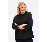 Sweatshirt SHEEGO, Damen, Gr. 48/50, schwarz, 50% Modal, 44% Polyester, 6% Elasthan, unifarben, Sweatshirts Sweatshirt (30577517-48) schwarz