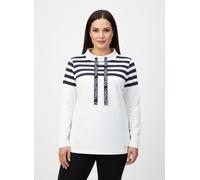 Sweatshirt CASUAL LOOKS, Damen, Gr. 40, beige (ecru, marine), 50% Baumwolle, 50% Polyester, gemustert, gestreift, mehrfarbig, Sweatshirts Sweatshirt (33222066-40) ecru, marine