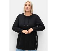 Sheego Sweatshirt mit Reißverschlüssen 56/58 schwarz
