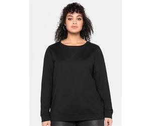 Sheego Sweatshirt mit seitlichen Zippern 48/50 schwarz