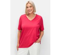 Sheego T-Shirt mit doppellagigem Vorderteil 52/54 sorbet pink