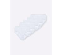 Slip SPEIDEL, Damen, Gr. 48, 5 Stk., weiß (5x weiß), 100% Baumwolle, Unterhosen Slip, Topseller (830549-48) 5x weiß