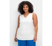 Sheego Tanktop mit doppellagigem Vorderteil 50 weiß