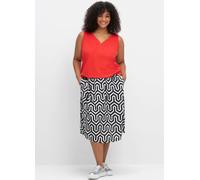 Sheego Tanktop mit V-Ausschnitt und Zierknopfleiste 54 rot