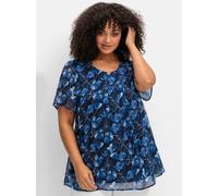 Sheego Tunika aus Chiffon, im Lagenlook 48/50 marine-gemustert