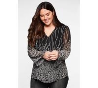 Sheego Tunika aus Chiffon, mit Untershirt 50 schwarz bedruckt
