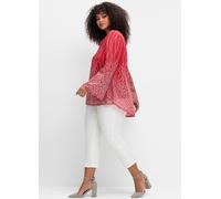Sheego Tunika aus Chiffon, mit Untershirt 54 rot-gemustert