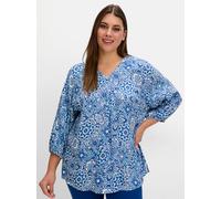 Sheego Tunika mit Alloverdruck 46 kobalt-gemustert