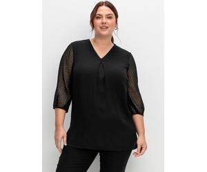 Sheego Tunika mit Chiffon-Ärmeln 42 schwarz