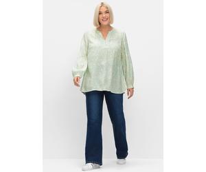 Sheego Tunika mit filigranem Blätterprint 50 champagner-gemustert