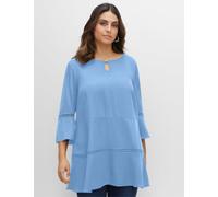 Sheego Tunika mit Lochmusterdetails, in A-Linie 48 himmelblau