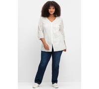 Sheego Tunika mit Lochstickerei 58 weiß
