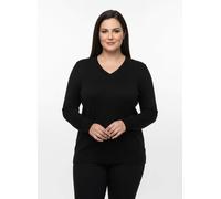 Sheego V-Ausschnitt-Pullover aus Feinstrick 44 schwarz
