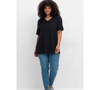 Sheego V-Shirt aus leichtem Jersey 48/50 tiefblau