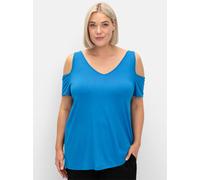 Sheego V-Shirt im Off-Shoulder-Look 40/42 kobaltblau