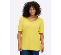 Sheego V-Shirt in leicht taillierter Form 48/50 limone