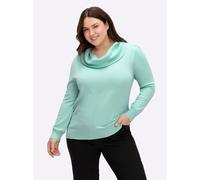 Wasserfallpullover "Pullover", Damen, Gr. 42, grün (mint), 55% Baumwolle, 45% Viskose, unifarben, Pullover (54276957-42) mint