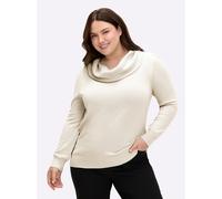 Wasserfallpullover "Pullover", Damen, Gr. 46, weiß (wollweiß), 55% Baumwolle, 45% Viskose, unifarben, Pullover (75743467-46) wollweiß