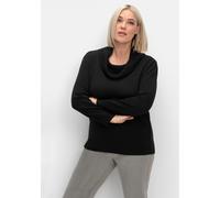 Sheego Wasserfallpullover im Baumwoll-Viskose-Mix 48 schwarz