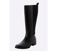 Sheego Weitschaftstiefel aus Leder, mit Zierband 41 schwarz