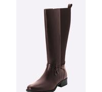 Sheego Weitschaftstiefel aus Leder, mit Zierband 43 braun