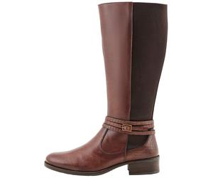 Sheego Weitschaftstiefel aus Leder, mit Zierschnalle 41 dunkelbraun